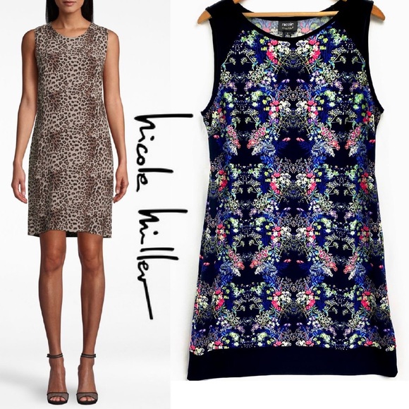 Nicole Miller Shift Sleeveless Midi Floral Dress L - Picture 2 of 9